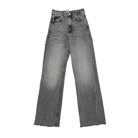 Zara Wide Leg High Rise Denim Jeans in Gray Washed - Picture 5 of 15